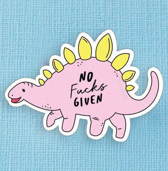 No Fucks Given Dinosaur Large Vinyl Sticker