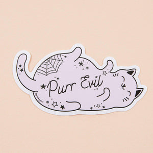 Purr Evil Cat Vinyl Sticker