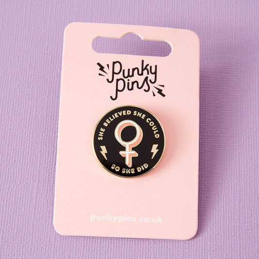 She Believed She Could So She Did Enamel Pin