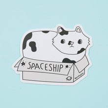 Load image into Gallery viewer, Spaceship Cat Vinyl Sticker
