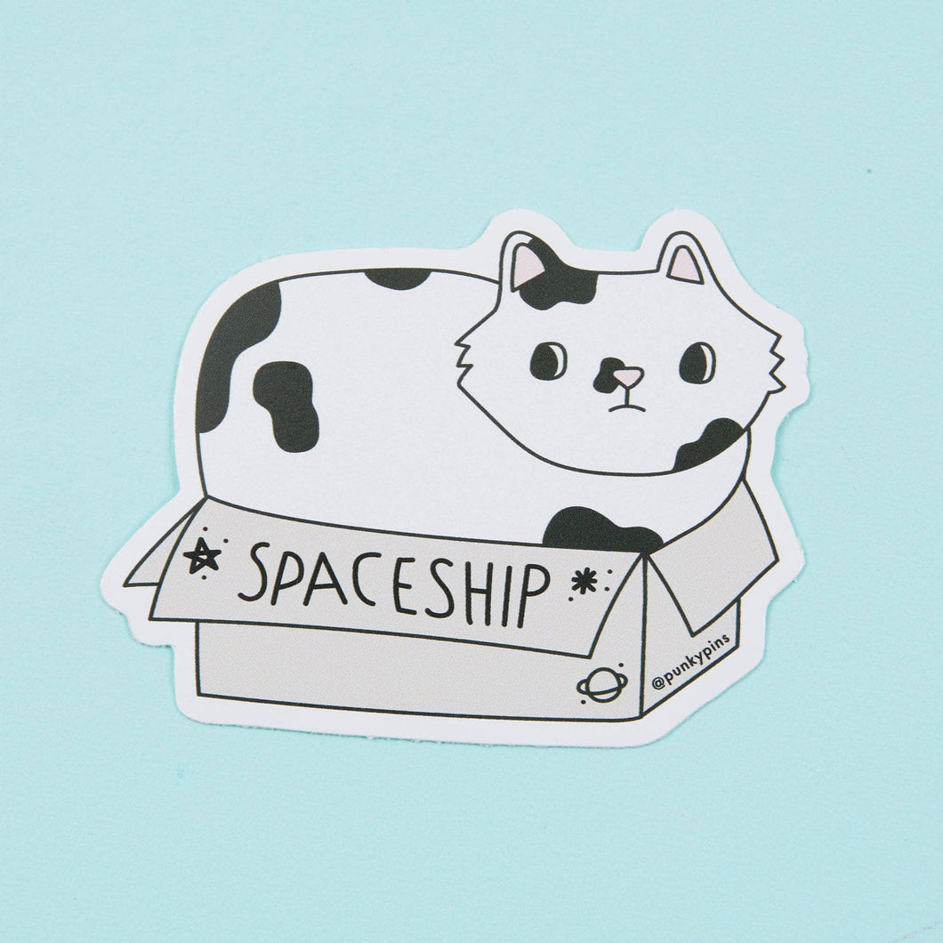 Spaceship Cat Vinyl Sticker