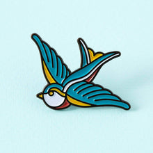 Load image into Gallery viewer, Swallow Tattoo Inspired Enamel Pin
