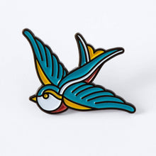 Load image into Gallery viewer, Swallow Tattoo Inspired Enamel Pin
