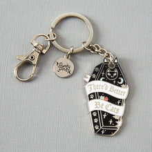Load image into Gallery viewer, There’d Better Be Cats Enamel Keyring
