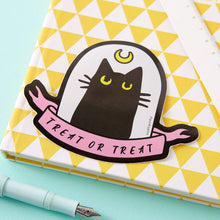 Load image into Gallery viewer, Treat or Treat Cat Laptop Sticker
