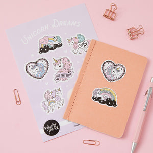 Unicorn Dreams Vinyl A5 Sticker Sheet