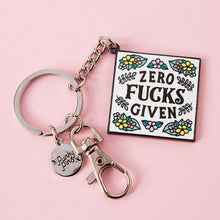 Load image into Gallery viewer, Zero F*cks Given Enamel Keyring
