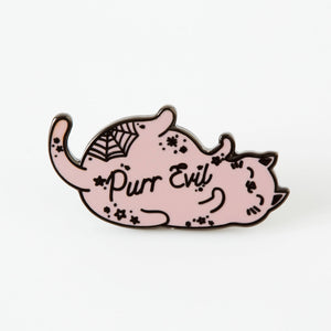Purr Evil Pink Cat Enamel Pin