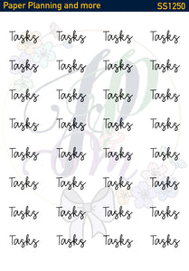 Tasks Script Sticker Sheet