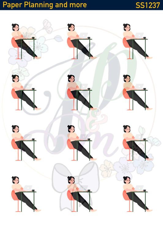 Working At The Desk Sticker Sheet